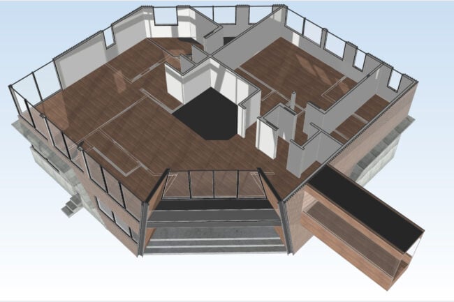 Plan en perspective 3D de Griffin House à Niseko, Japon