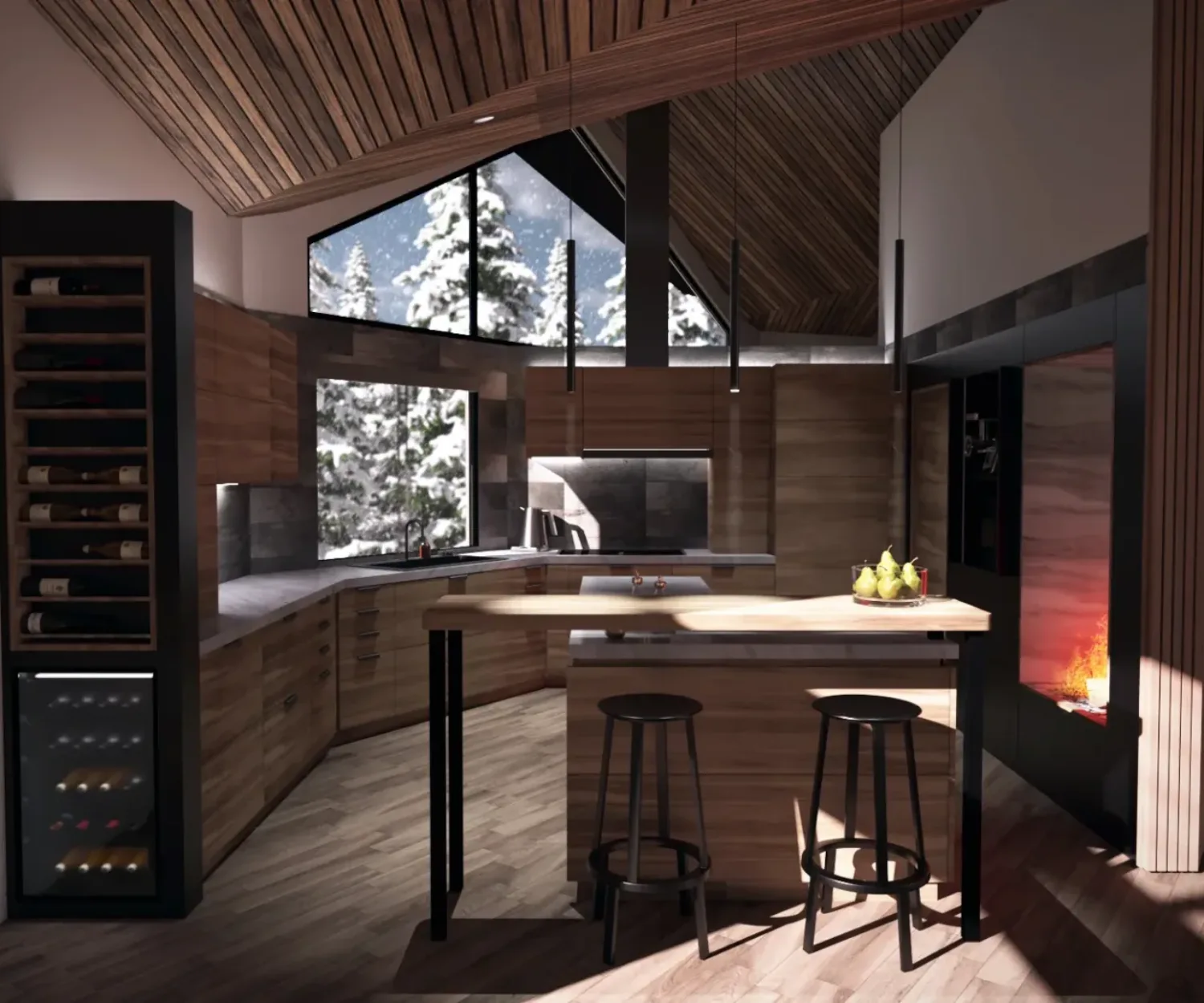 Griffin House Kitchen Rendering - Design Development