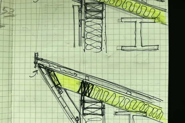 Notebook Sketches for Architectural Design of a House - Eave Support for Ventilated Roof