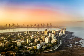 Bandra Mumbai India Aerial Photo at Dusk