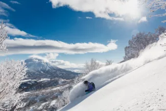 Skier on the Slopes in Niseko Japan