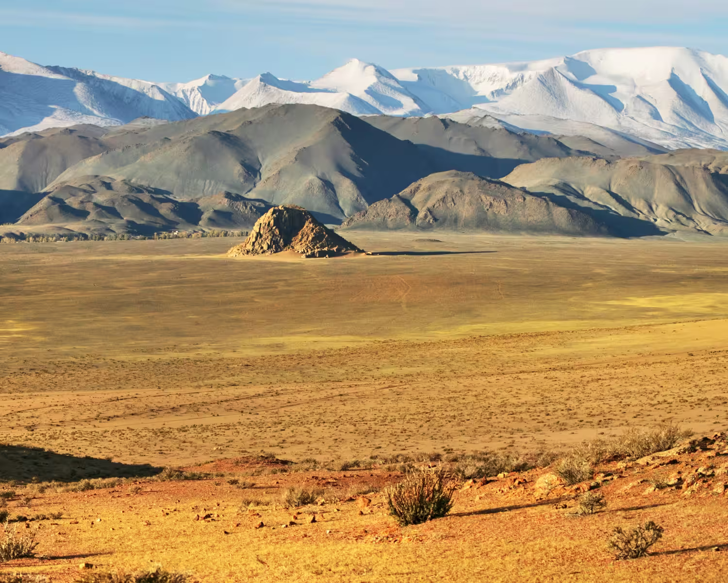 Mongolia rural landscape mountains and plains