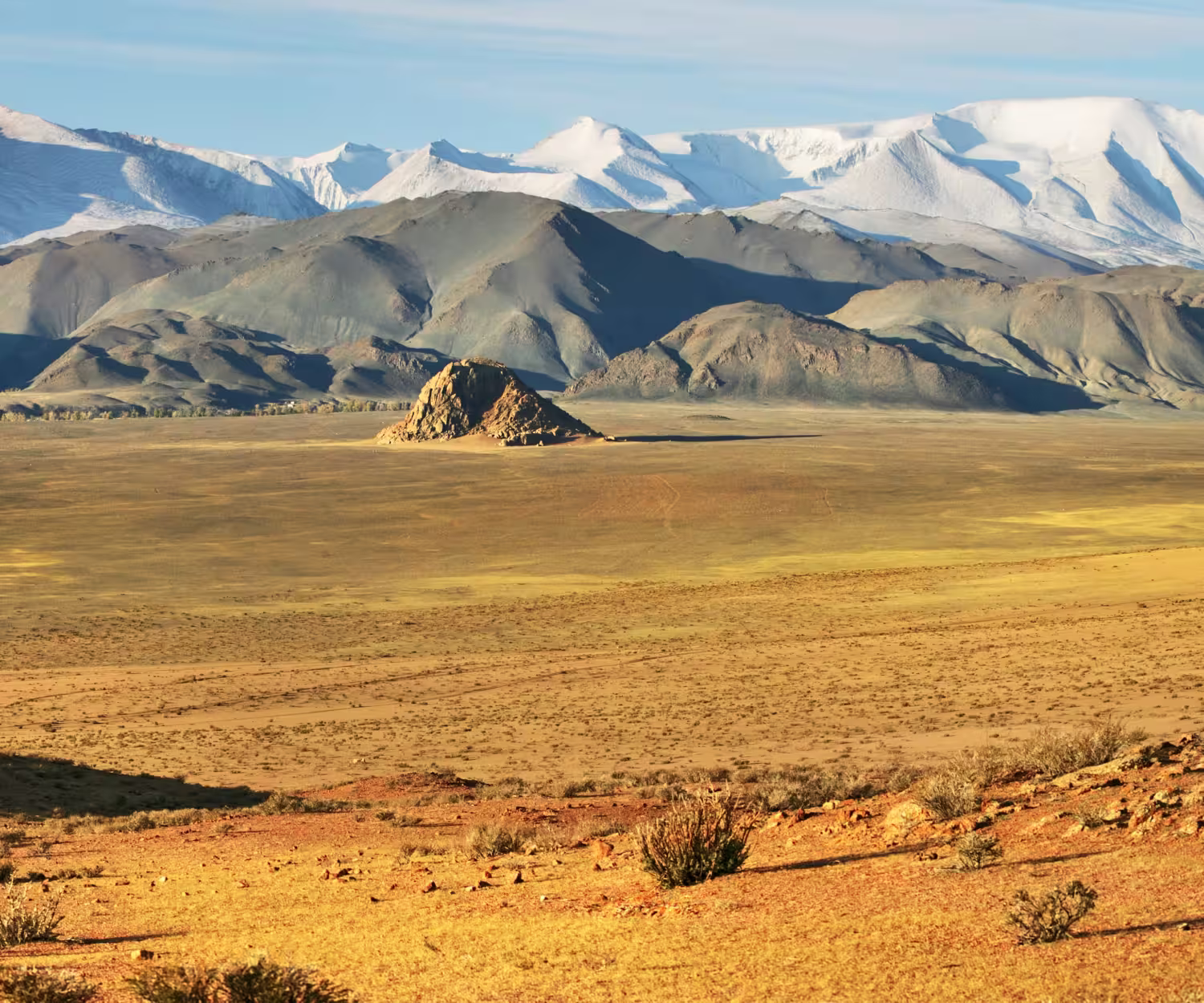 Mongolia rural landscape mountains and plains