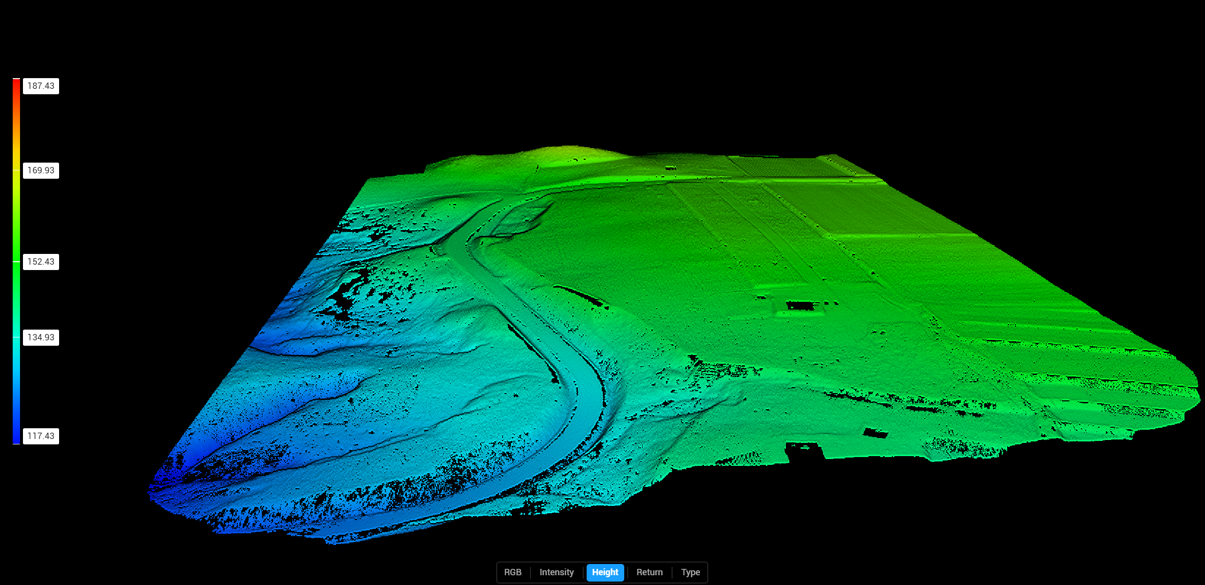 Drone Survey Mapping - LiDAR drone scan elevation heat map