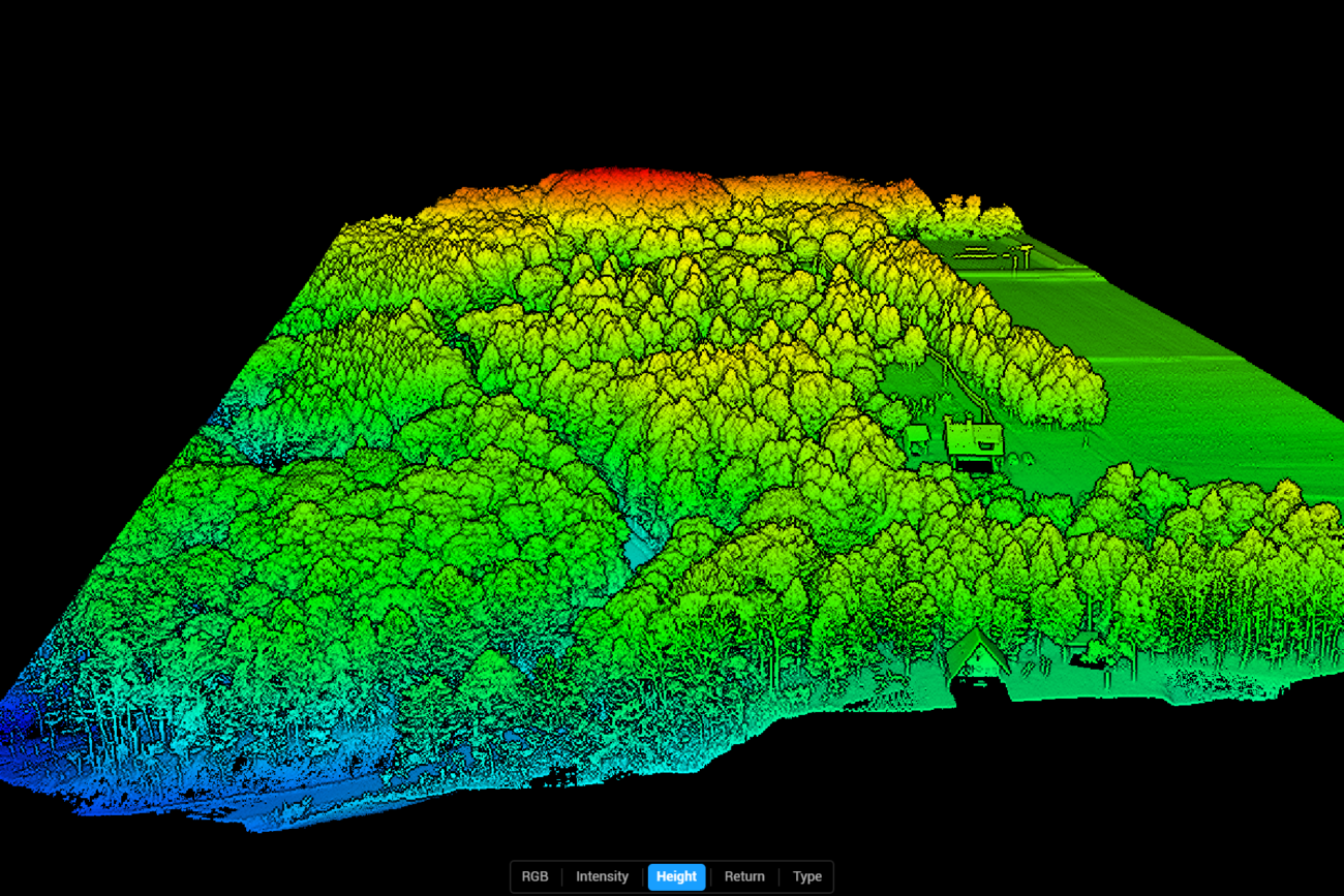 Drone Survey Mapping - LiDAR drone scan elevation heat map