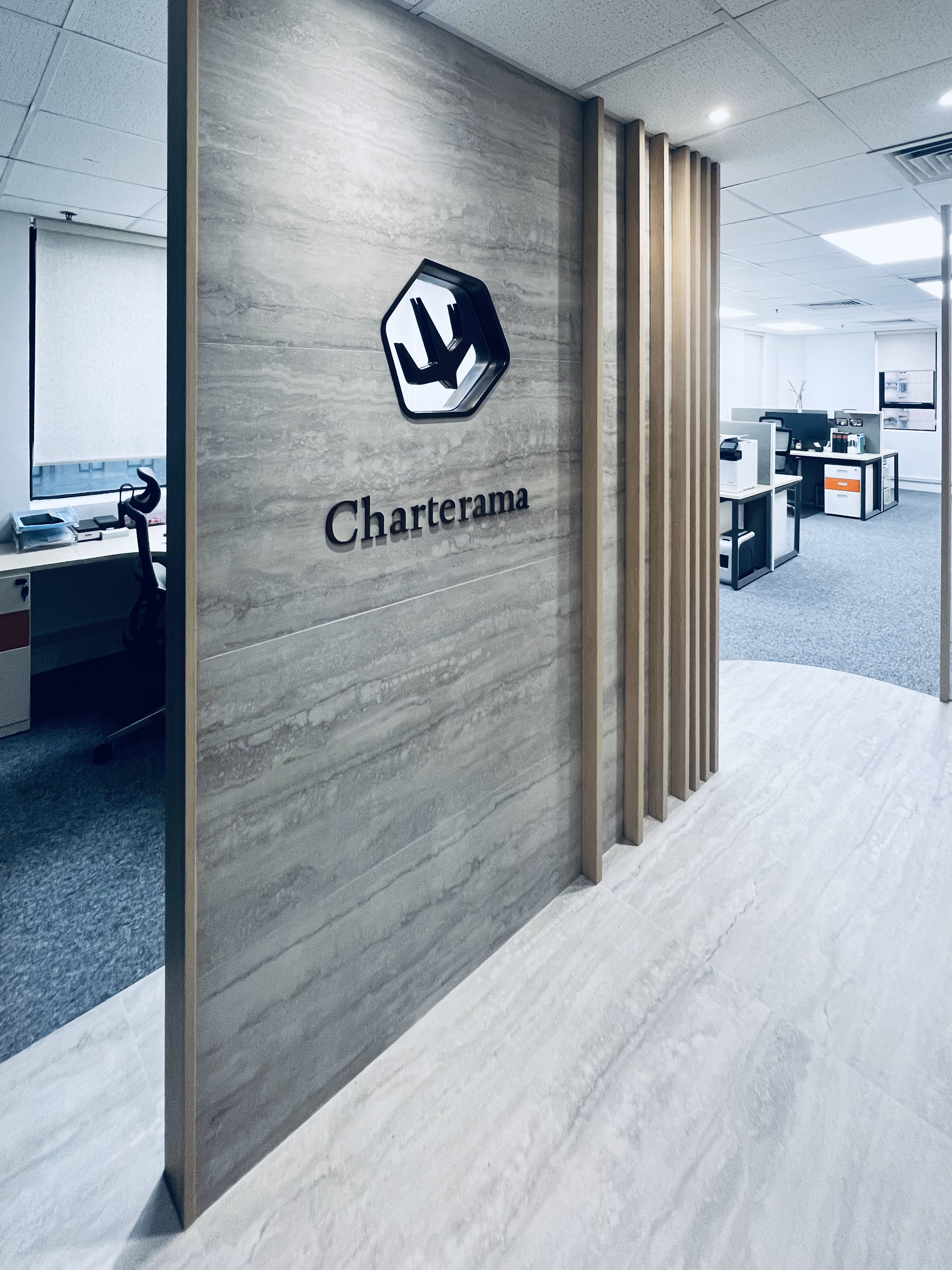 Charterama Brand Logo Wall - Architecture and Interior Design by Sean Ellis STEAD