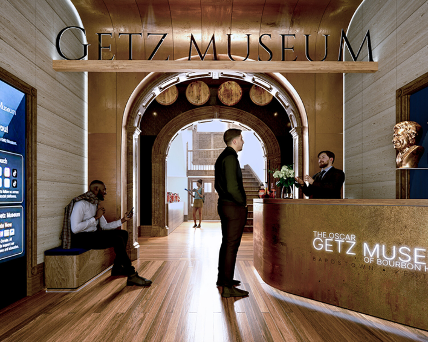 Architectural Rendering of the redesign of the Oscar Getz Museum of Bourbon History by Sean Ellis of STEAD Architecture and Design