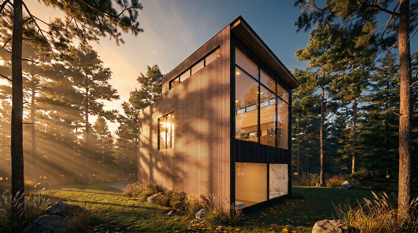A house in the wooded area of St. Moritz in Niseko, Japan